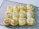 Pão Doce Mini de Creme, Frutas e Coco com 6un