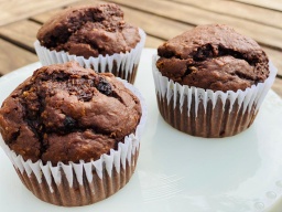 [1216] Muffin Integral de Abobrinha com Cacau com 4un